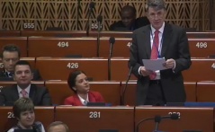 28. januar 2016. Učešće člana delegacije Narodne skupštine u PSSE prof. dr Žarka Obradovića u debati „Situacija na Kosovu i uloga Saveta Evrope" (©Council of Europe)